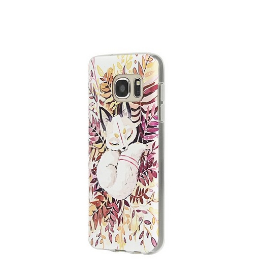 l TPU Case Special 3D Relief Printing Pattern Design Full Protective Back Cover for Samsung Galaxy S7 siver fox